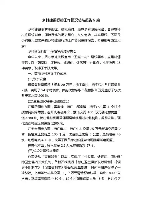 乡村建设行动工作情况总结报告5篇