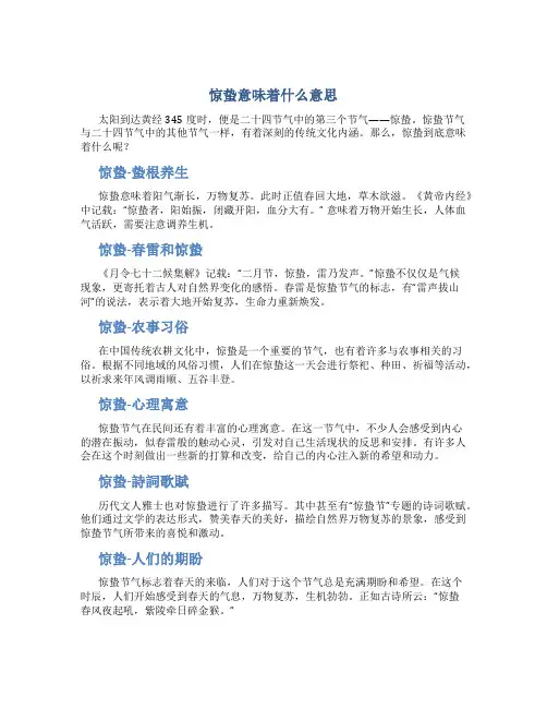 惊蛰意味着什么意思