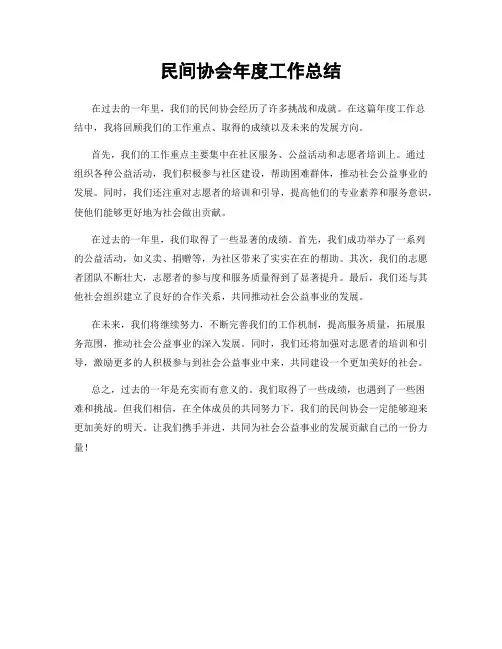 民间协会年度工作总结