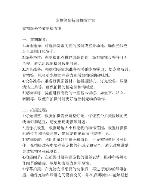 宠物绿幕特效拍摄方案