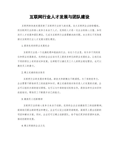 互联网行业人才发展与团队建设