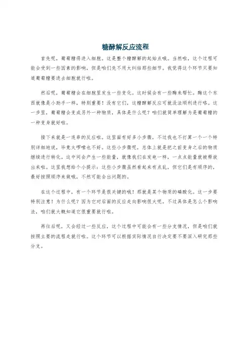 糖酵解反应流程