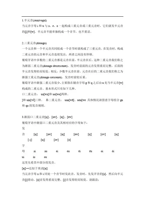 葡萄牙语发音规则