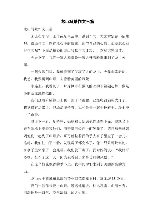 龙山写景作文三篇