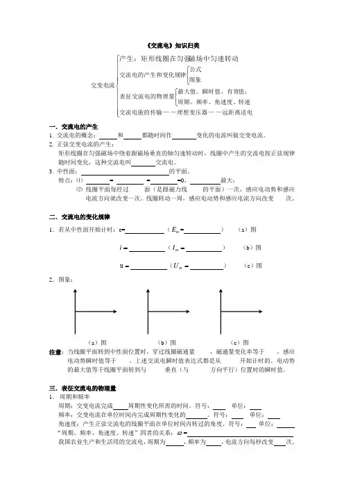 交流电知识点汇总