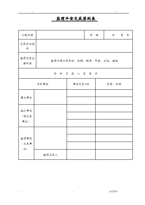 监理安全交底范本