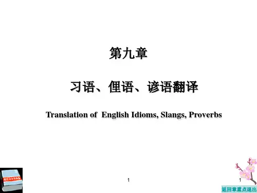 英语专业英译汉   第十章.习语的翻译