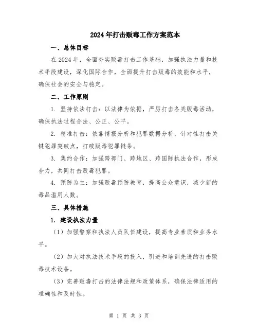 2024年打击贩毒工作方案范本