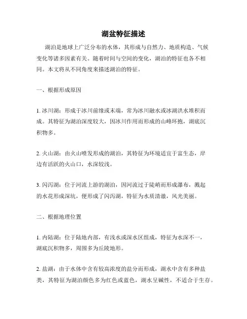 湖盆特征描述