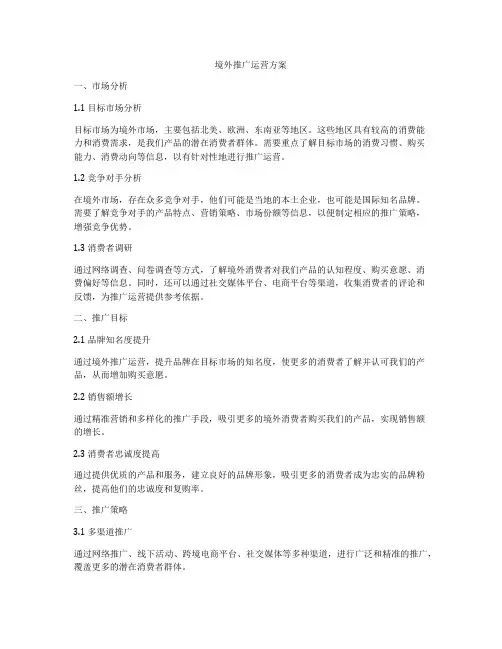 境外推广运营方案