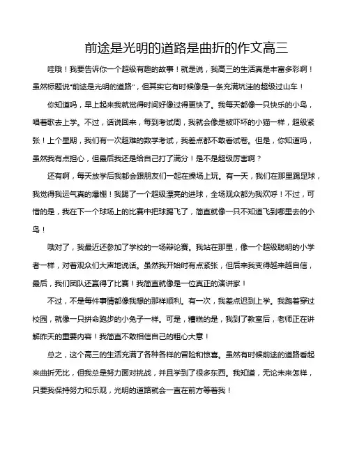 前途是光明的道路是曲折的作文高三