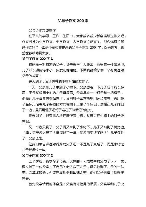 父与子作文200字