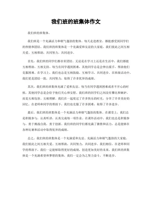 我们班的班集体作文