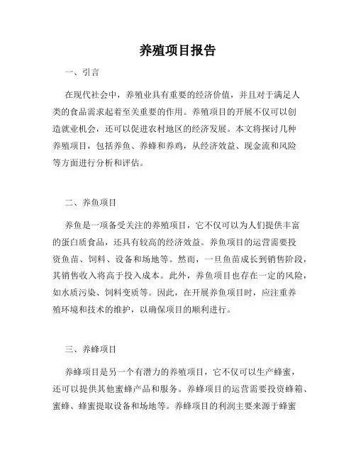 养殖项目报告