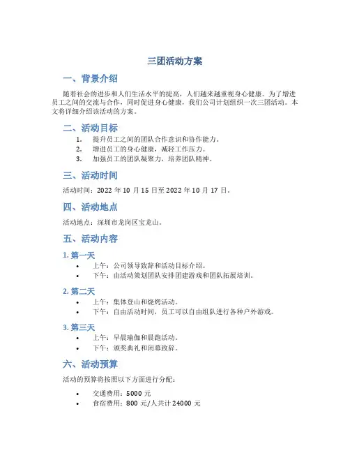 三团活动方案