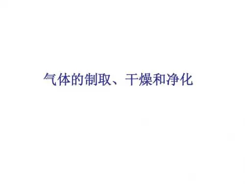 气体的制取、干燥和净化复习