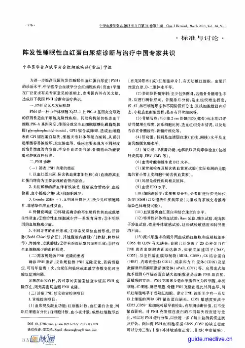 阵发性睡眠性血红蛋白尿症诊断与治疗中国专家共识