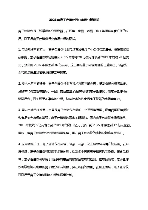 2023年离子色谱仪行业市场分析现状