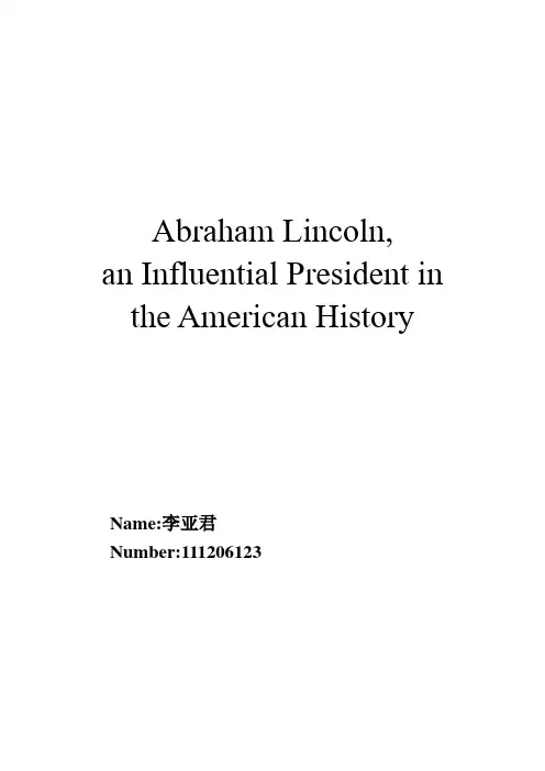 AbrahamLincoln林肯人物简介,英文版