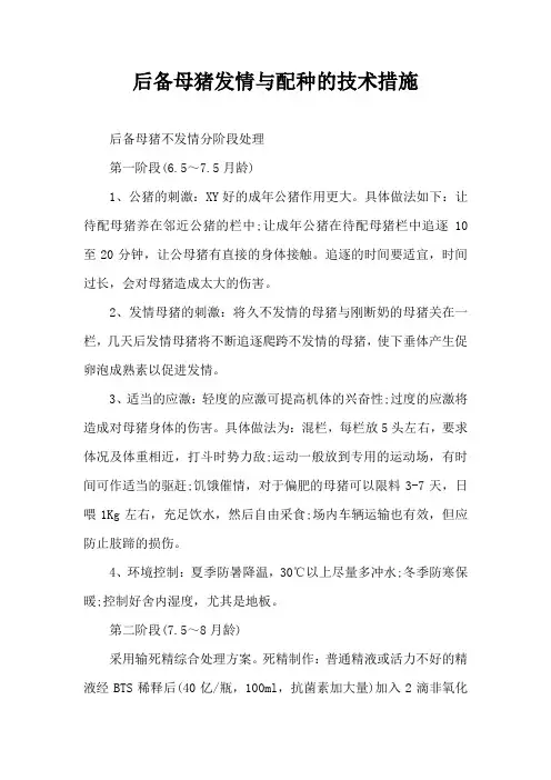后备母猪发情与配种技术措施