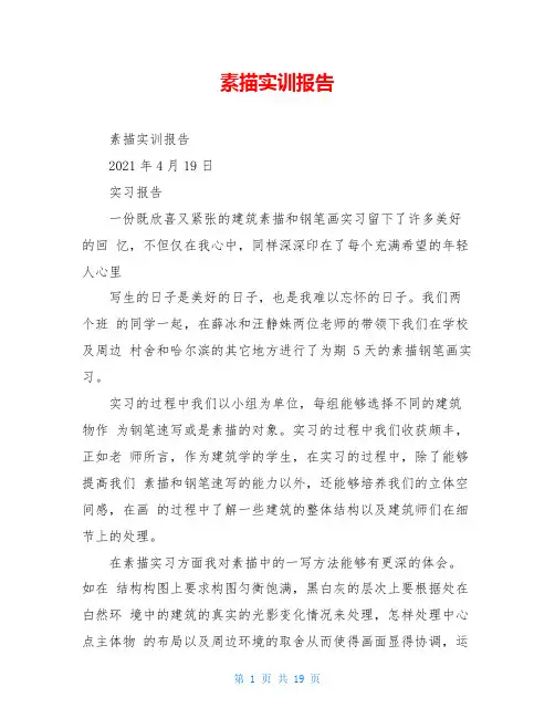 素描实训报告