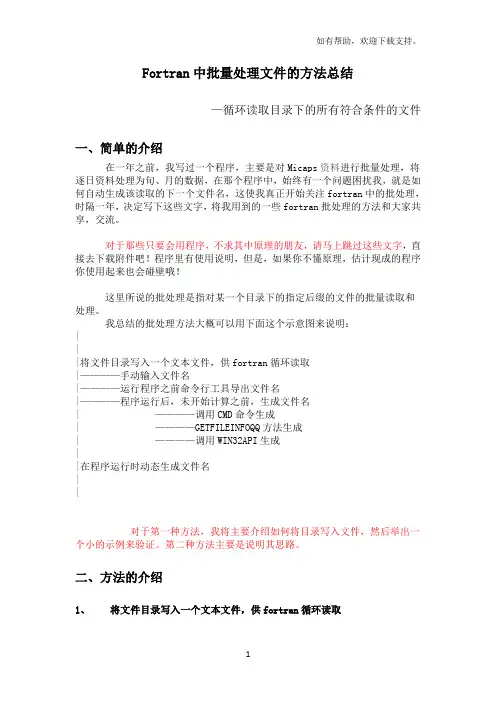 Fortran中批量处理文件方法总结