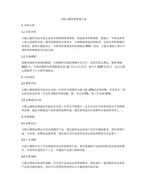 大紫云烟营销策划方案