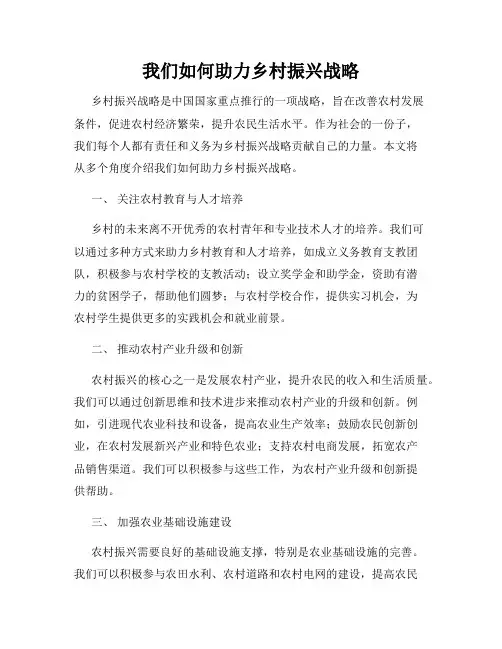 我们如何助力乡村振兴战略