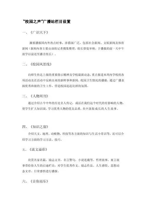[讲解]广播站栏目简介