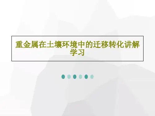 重金属在土壤环境中的迁移转化讲解学习共60页文档