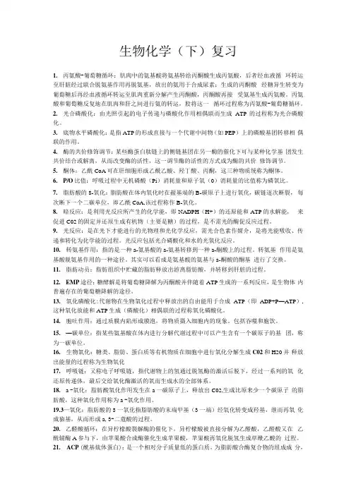 生物化学下册复习(qita).docx