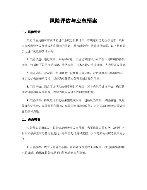 风险评估与应急预案