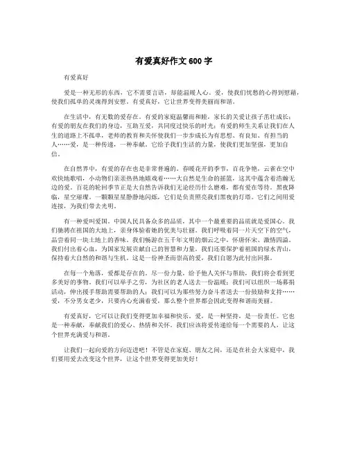 有爱真好作文600字
