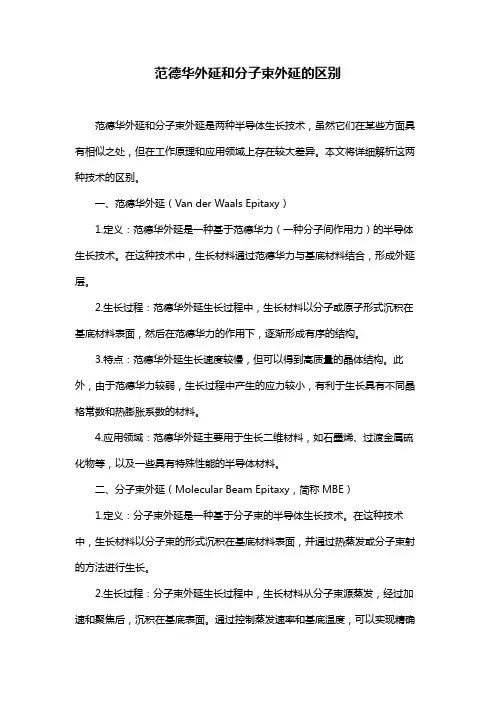 范德华外延和分子束外延的区别