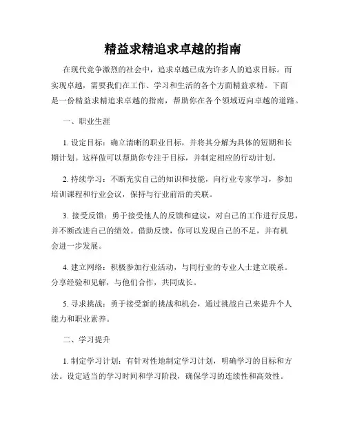 精益求精追求卓越的指南