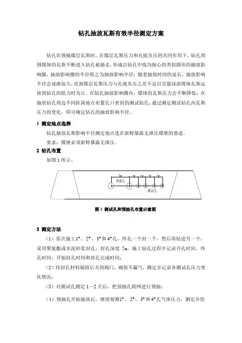 瓦斯抽放有效影响半径及测定方案