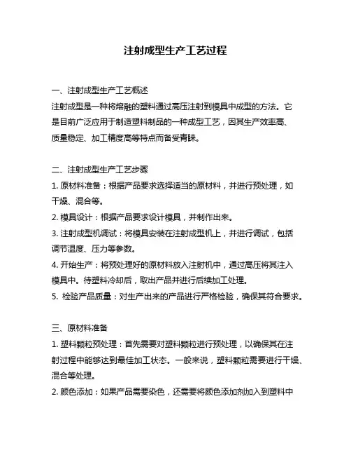 注射成型生产工艺过程