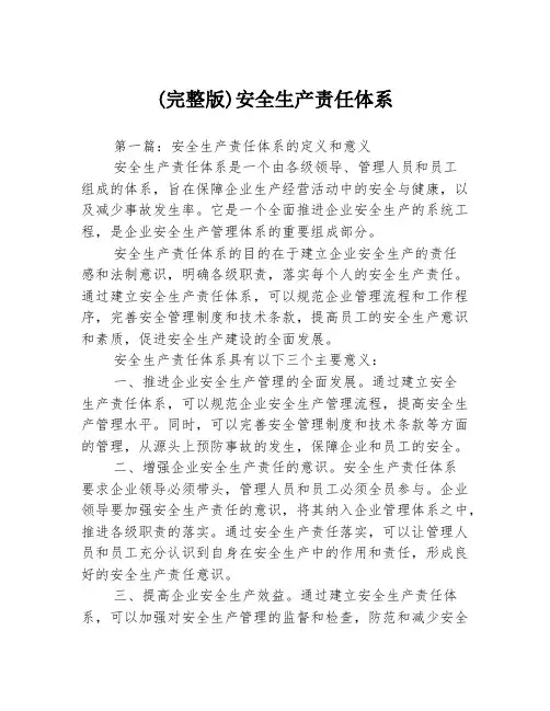 (完整版)安全生产责任体系3篇