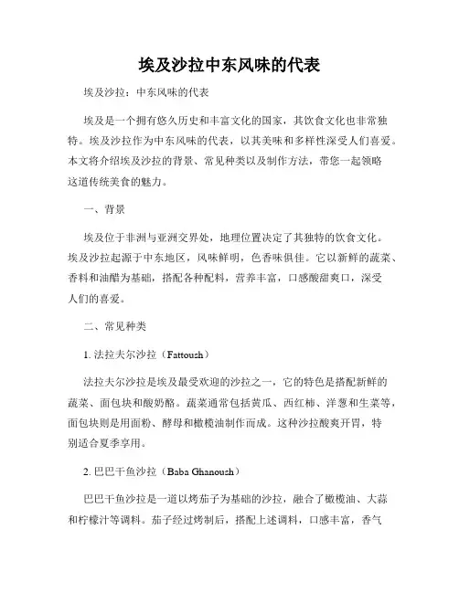 埃及沙拉中东风味的代表