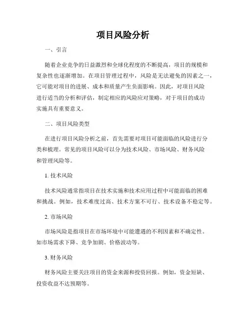 项目风险分析