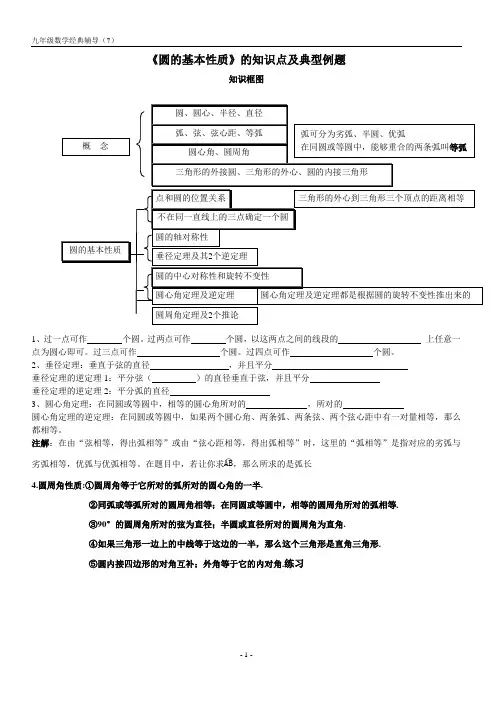初三辅导6《圆的基本性质》的知识点及典型例题