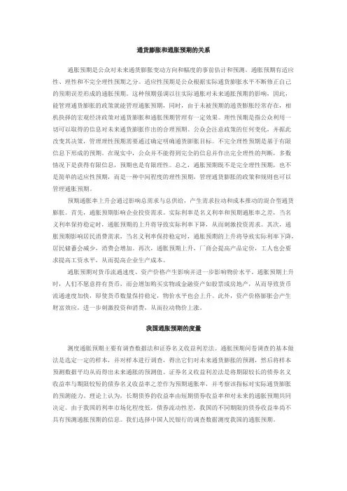 通货膨胀和通胀预期的关系