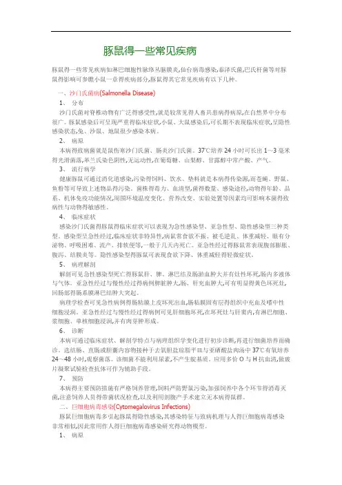 豚鼠的一些常见疾病