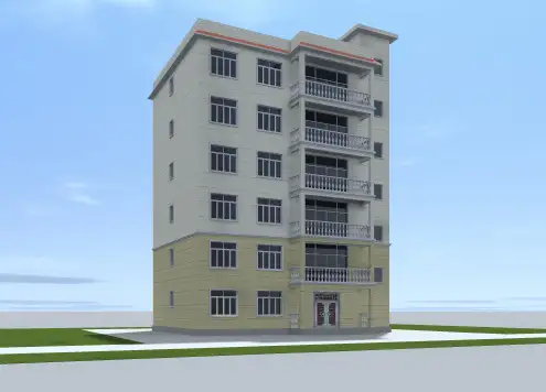 16x12 六层农村自建楼房每层一户复式设计图平面图户型图效果图