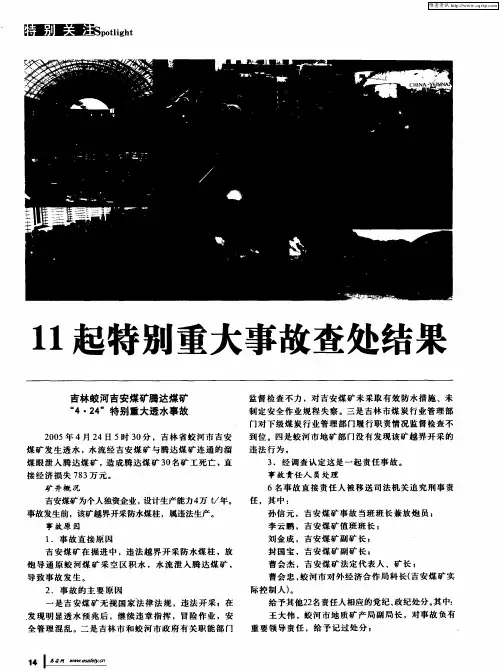 11起特别重大事故查处结果