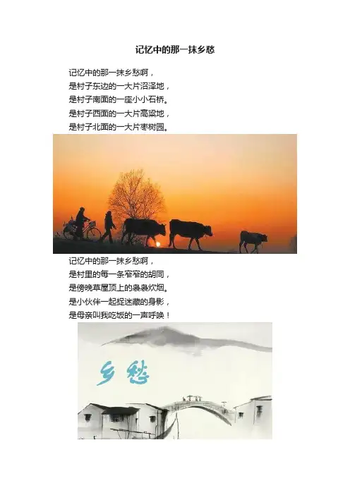 记忆中的那一抹乡愁