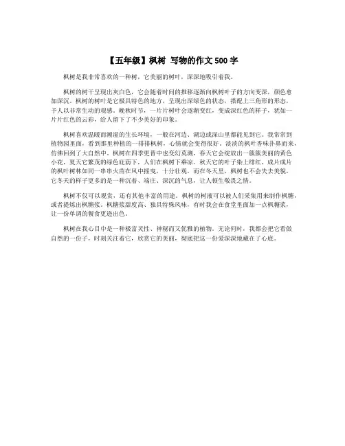 【五年级】枫树 写物的作文500字