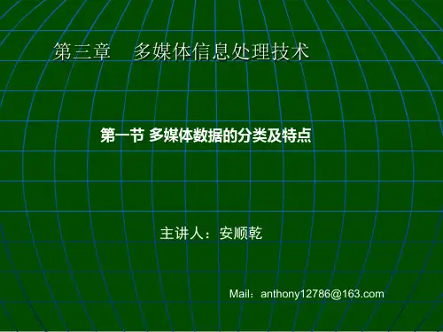 多媒体信息处理技术之多媒体数据的分类及特点(ppt 61页)