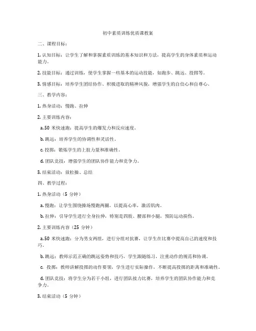 初中素质训练优质课教案