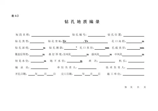 钻孔地质编录